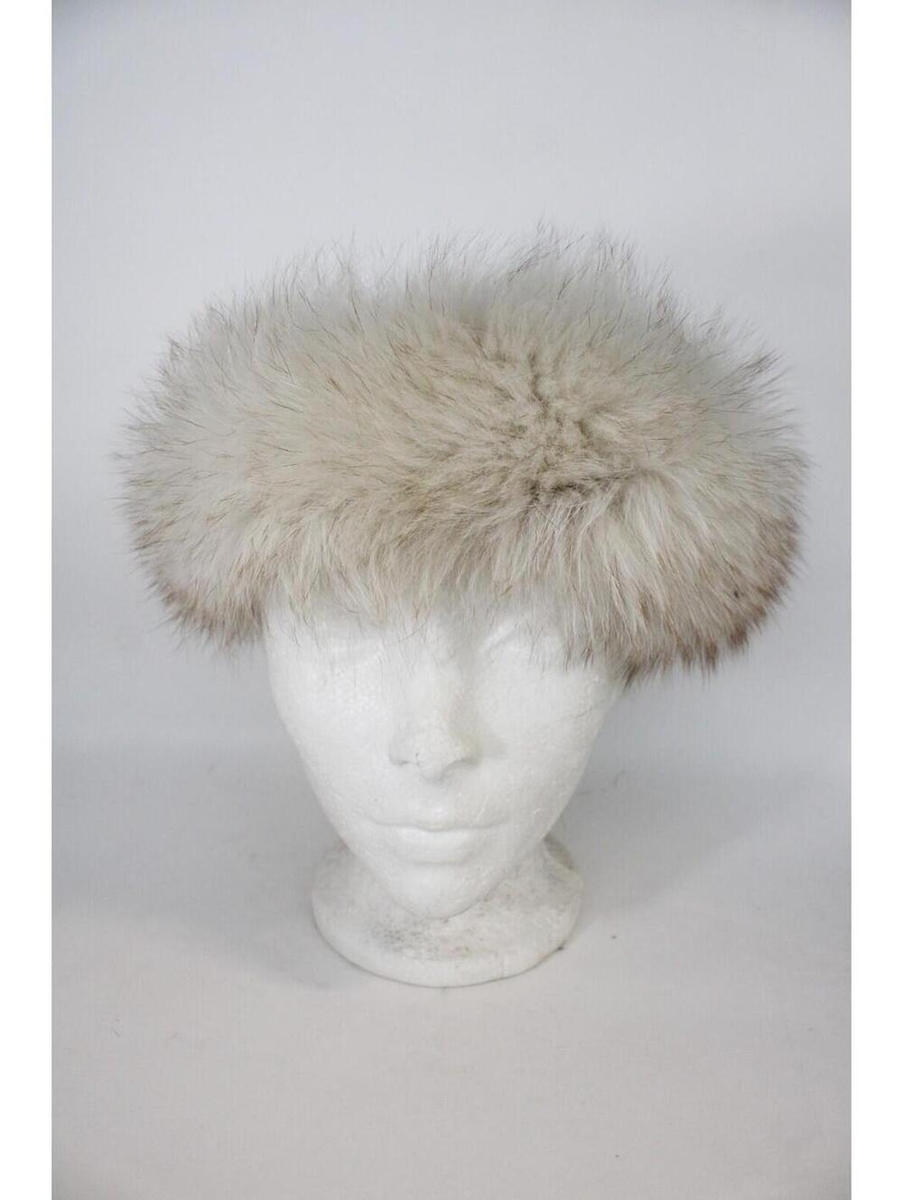 Excellent Norwegian Blue Fox Fur Headband Hat Women Woman Size 21.5" X 4"